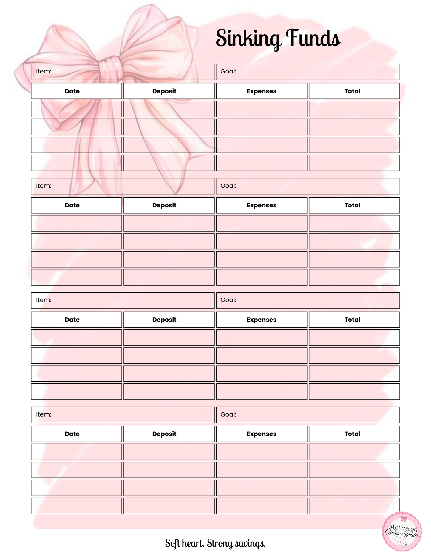 Sinking Funds Template