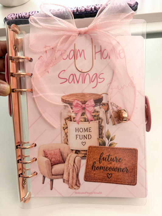 🏡 Dream Home Fund Savings Binder | A5 Cash Stuffing Binder | $25,000 Savings Challenge | Home Buying Budget Binder | Down Payment Savings Tracker