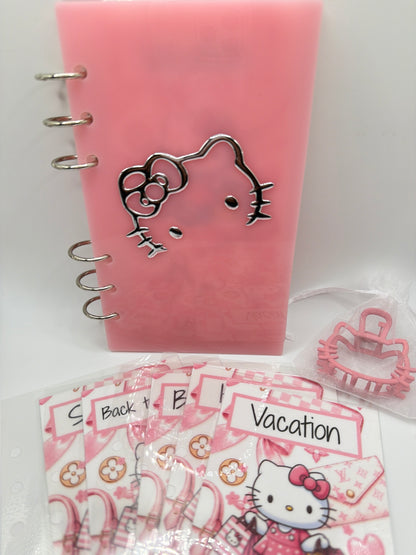 HK-Inspired A6 Pink Acrylic Savings Challenge Binder | Custom Savings Goals