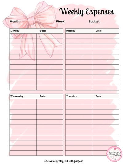 Weekly Expense Template