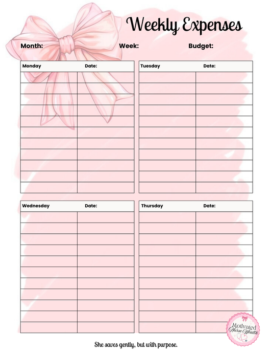 Weekly Expense Template