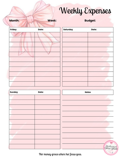 Weekly Expense Template