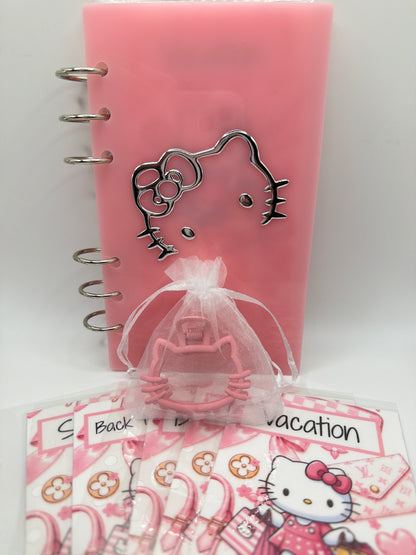 HK-Inspired A6 Pink Acrylic Savings Challenge Binder | Custom Savings Goals