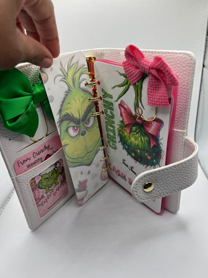 Christmas “Pink Grinch” 1500 Savings Challenge Binder Set