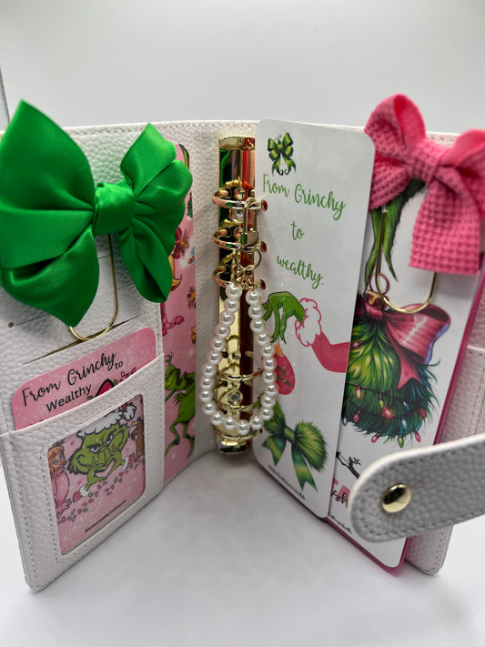 Christmas “Pink Grinch” 1500 Savings Challenge Binder Set