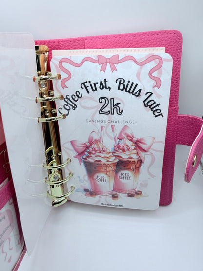 Coffee First, Bills Later $2,000 Savings Challenge Binder ☕