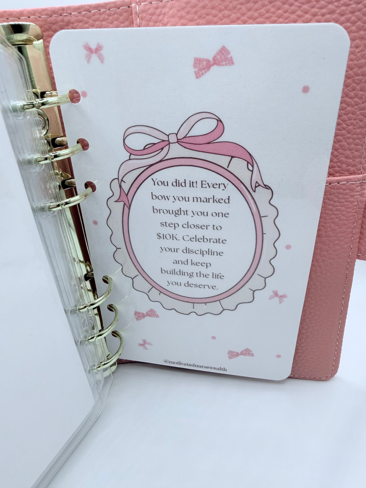 Pretty Bows 10k Savings Challenge Binder
