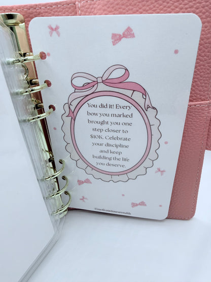 Pretty Bows 10k Savings Challenge Binder