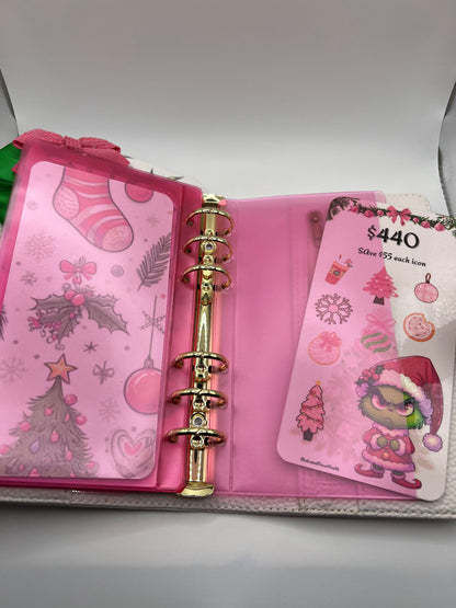 Christmas “Pink Grinch” 1500 Savings Challenge Binder Set
