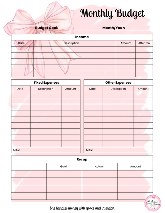 Monthly Budget