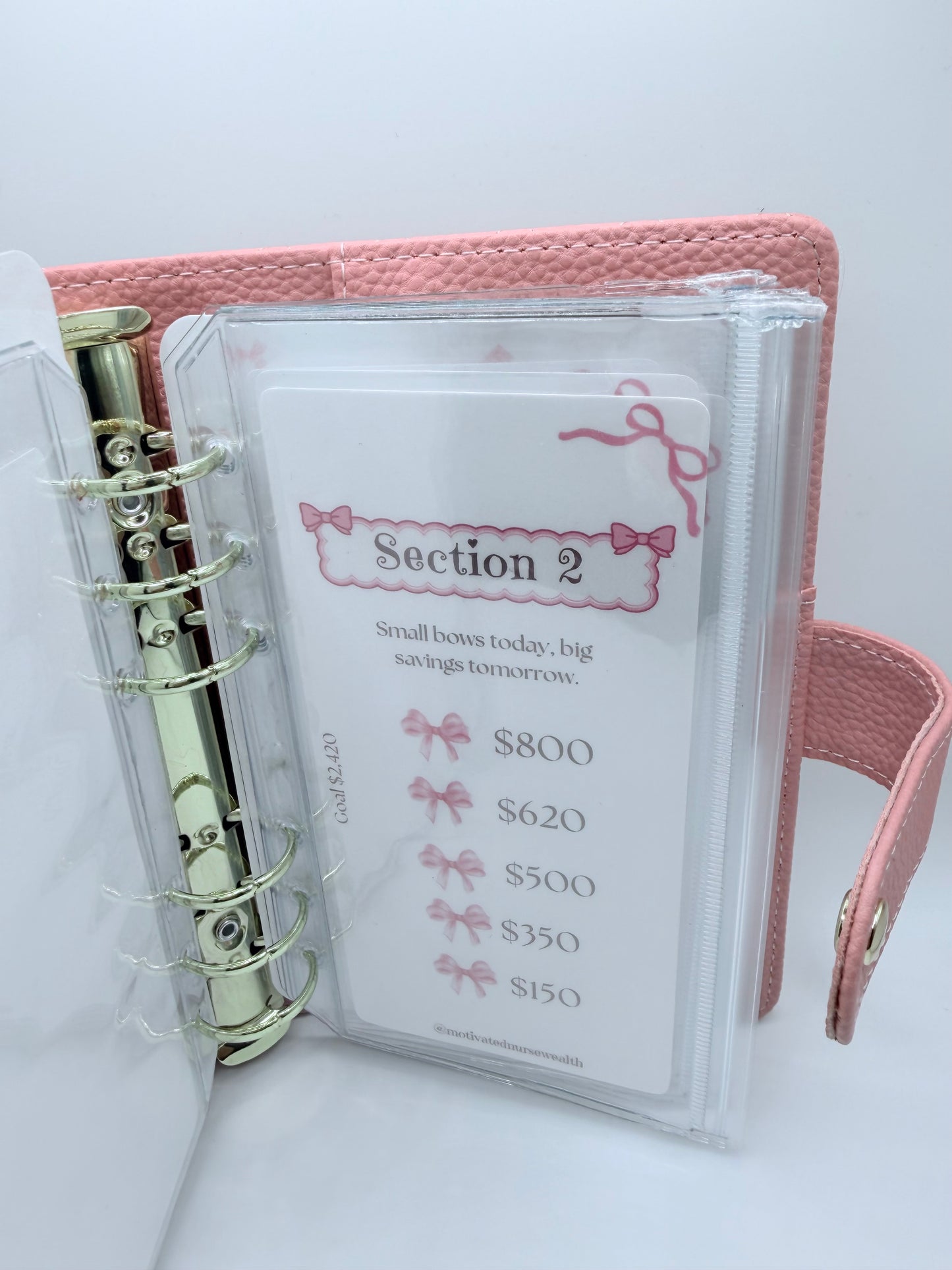 Pretty Bows 10k Savings Challenge Binder
