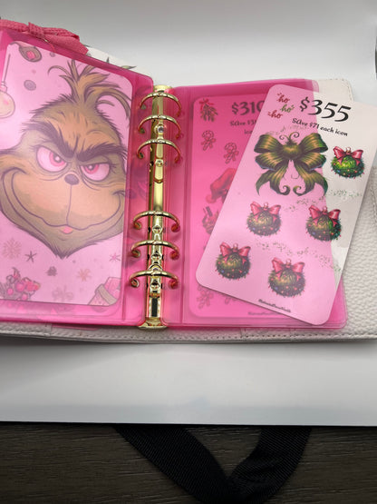 Christmas “Pink Grinch” 1500 Savings Challenge Binder Set