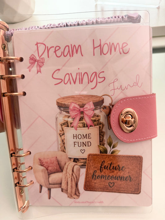 🏡 Dream Home Fund Savings Binder | A5 Cash Stuffing Binder | $25,000 Savings Challenge | Home Buying Budget Binder | Down Payment Savings Tracker