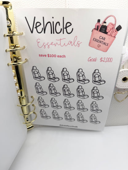 New Car Fund A5 Savings Binder | Save $20,000+ for Your Next Vehicle | Cash Stuffing Binder | Budget Binder | Sinking Fund Binder