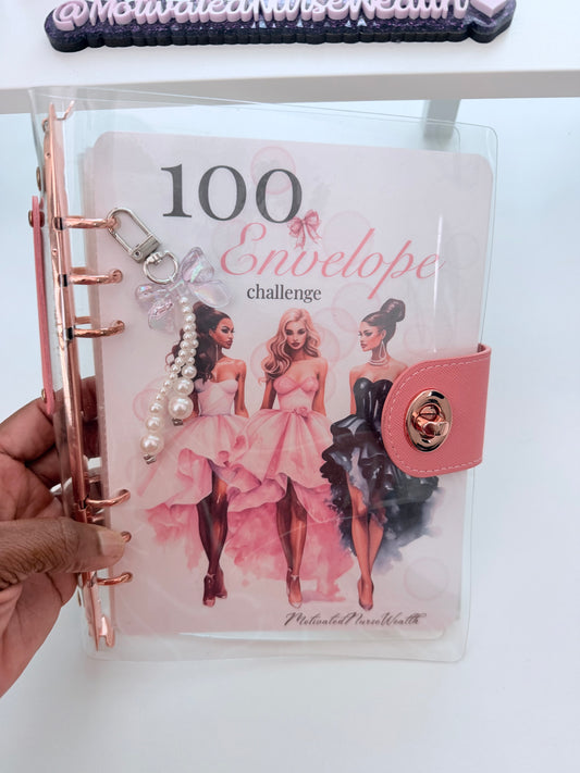 A5 100 Envelope Savings Challenge Binder | Cash Stuffing Savings Challenge | Budget Binder for Saving Money