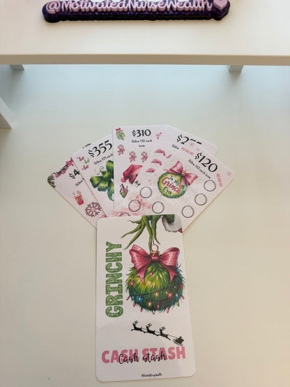 Christmas “Pink Grinch” 1500 Savings Challenge Binder Set