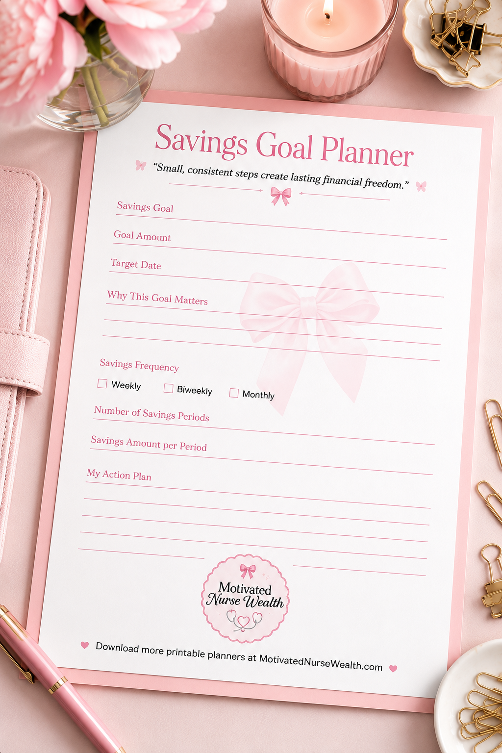 FREE Savings Goal Planner