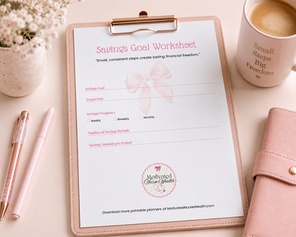 FREE Savings Goal Worksheet