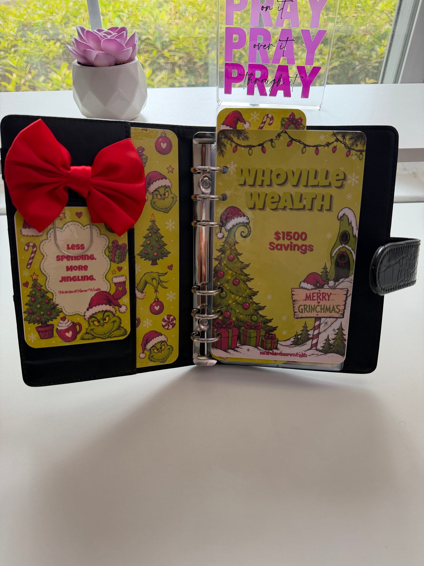 Grinchmas Savings Binder | Christmas in July A6 Cash Stuffing Binder | Holiday Savings Challenge