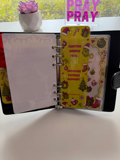 Grinchmas Savings Binder | Christmas in July A6 Cash Stuffing Binder | Holiday Savings Challenge