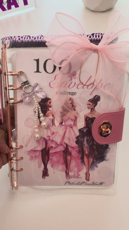 A5 100 Envelope Savings Challenge Binder | Cash Stuffing Savings Challenge | Budget Binder for Saving Money